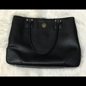 Tory Burch - Black Saffiano Tote w/ Gold Hardware